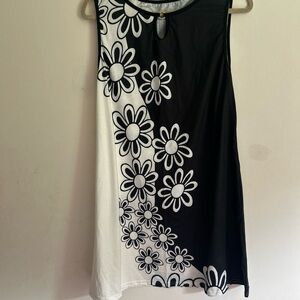 Black and White Floral Women's Dress